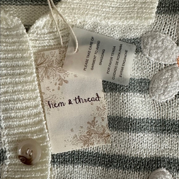 Hem & Thread Striped Sweater Vest with Daisy Accents - Picture 5 of 7